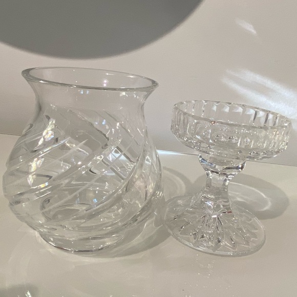 Vintage Crystal Hurricane Candle Holder /Fairy Lamps Hurricanes - Picture 4 of 8